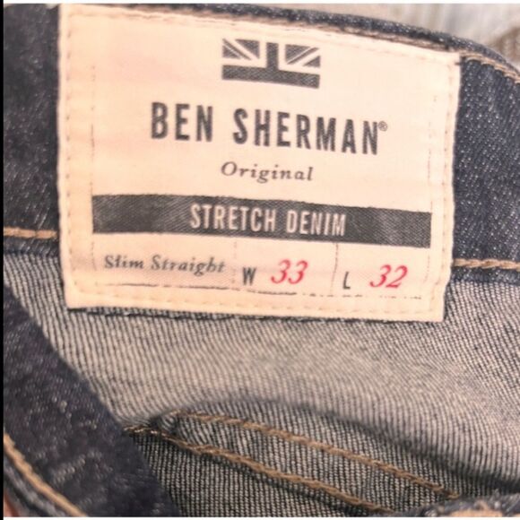 Ben Sherman Men’s High Rise Solid Straight Jeans Blue Denim Size 33 X 32 - Picture 6 of 7